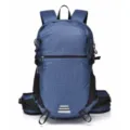 Blue grid lightweight outdoor hiking backpack folding travel daypack sports variant - Dark Blue