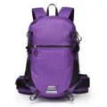 Purple lightweight grid outdoor backpack, durable folding travel daypack for hiking sports. - Purple