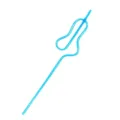 Blue shaped drinking straw detail view, perfect for wedding party decoration and creative drinks use. - Blue