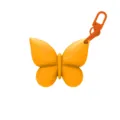 Orange silicone butterfly lipstick holder keychain, portable lip gloss clip case. - Yellow