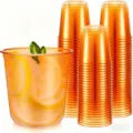 Bicchieri di plastica arancione 12oz bicchieri rigidi usa e getta per feste cocktail - 50 Set / Bicchiere U Arancione 12oz