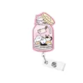 Cute cat jar acrylic retractable badge reel cute nurse ID card holder work badge clip - Cat