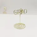 Gold metal wire GRAD card holder, memo stand with spiral base for graduation party decor. - Letter Card Holder / 5cm / Gold