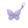 Purple Silicone Butterfly Lipstick Holder Keychain Portable Lip Balm Clip Variant - Purple