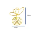 Goldfarbener Draht Schmetterling Memo Clip Kartenhalter Spiralbasis 30x50mm Notizhalter - Schmetterling Kartenhalter