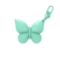Mint Green Butterfly Silicone Lipstick Holder Portable Lip Balm Case Cute Keychain - Green