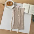 Scaldamuscoli in maglia stile giapponese dolce con fiocchi in nastro per donna primavera. - Taglia unica / Cachi