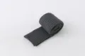Dark grey thermal knitted long leg warmers winter cozy thick solid color slouch socks - Gray