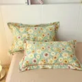 Funda de almohada estampada floral de algodón pieza única cómoda transpirable ropa de cama - Primavera No Tarde / Par de Fundas de Almohada 48x74cm