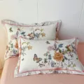 Variante de fundas de almohada estampadas de algodon con patron floral y mariposas. - Flor de Mariposa-Pasión / Par de Fundas de Almohada 48x74cm
