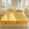 Katoenen hoeslaken met schattig giraffenpatroon voor een enkele matras in de slaapkamer - 150x200cm / Hert Patroon Koffie (Mr鹿—咖)