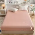 Effen roze katoenen hoeslaken enkel stuk zacht ademend matrasbeschermer voor slaapkamer thuis - 150x200cm / Eerste Liefde-Roze