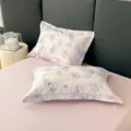 Funda de almohada de puro algodón con estampado floral artículo de cama decorativo - Azul Ruofu / Par de Fundas de Almohada 48x74cm