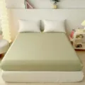 Lichtgroen 100% katoen hoeslaken enkel zachte matrasovertrek voor alle seizoenen stijlvol bed. - 150x200cm / Bloem Fee-Geel