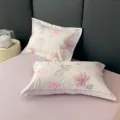 Funda de almohada estampada floral de algodón pieza única ropa de cama cómoda decoración - Púrpura de Mitad de Verano / Par de Fundas de Almohada 48x74cm