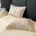 Fundas de cojin estampadas con flores de algodon suaves comodas para dormitorio hogar - Schumann-Verde / Par de Fundas de Almohada 48x74cm