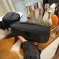 Minimalistische zwarte cosmetische tas grote capaciteit reis make-up etui rits. - M