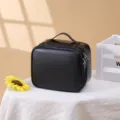 Zwarte cosmetische tas draagbare reistoilettas grote capaciteit make-up organizer. - Zwart