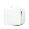 Witte cosmetische tas, grote reismake-up organisator etui met handvat en handige rits. - Wit