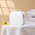 Draagbare witte cosmetische tas, grote make-up opbergtas voor dagelijkse benodigdheden. - Wit