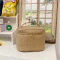 PU geweven cosmetische tas grote capaciteit make-up organizer voor vrouwen reis - Khaki
