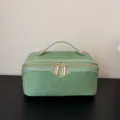 Groene fluwelen cosmetische tas grote capaciteit reismake-up organizer etui voor dames en meisjes - Groen