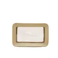 Transparante PVC cosmetische tas met PU lederen rand reismake-up opbergtas voor dagelijks - Lichtgoud