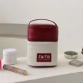 Draagbare gewatteerde PU kleurblok make-up tas, stijlvolle cosmetische opberg- en waszak. - Verticaal / Rood