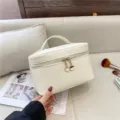 Minimalistische witte PU lederen cosmetische tas, grote capaciteit reistoiletteer organizer. - Wit