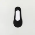 Women black solid color no show invisible boat socks thin low cut liner socks main view - One Size / Black
