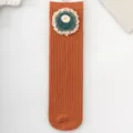 Cute floral girls mid-calf socks with delicate lace trim, perfect for autumn toddler wear. - One Size / Orange Yellow Floral