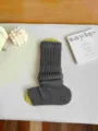 Dark gray knitted stirrup leg warmers for women, chunky thermal winter cozy socks hosiery - One Size / Dark Gray