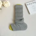 Women autumn winter grey knit stirrup socks stylish slouchy leg warmers for snow boots - One Size / Light Gray