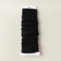 Calentadores de piernas negros de punto acanalado puños de botas de invierno acogedores - Talla Única / Negro