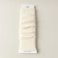 Calentadores de piernas de punto de invierno puños de bota acanalados para mujer - Talla Única / Blanco Leche