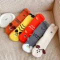 Thickened coral fleece warm socks winter cute cartoon animal floor socks for women cozy indoor wear - Multicolor
