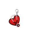 Red medical nurse PVC keychain heart stethoscope charm bag pendant cute gift accessory - Stethoscope Heart