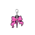 Cute pink nurse syringe PVC keychain with lobster clasp, perfect bag charm and keyring accessory. - 02