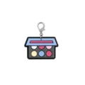 Leuke cartoon make-up palet PVC sleutelhangers met karabijnhaak voor tas decoratie - Paarse Borduring (05)