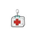 Cartoon first aid kit keychain with metal lobster clasp, cute medical bag pendant accessory. - 12