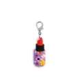 Schattige lippenstift PVC sleutelhanger met karabijnhaak, bloemenontwerp rugzak hanger. - Mat Zwart (01)