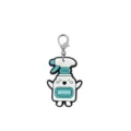 Niedlicher Cartoon Sprühflasche Schlüsselanhänger mit Karabinerhaken, coole PVC Tasche. - Mattschwarz (01)