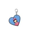 Blue Nurse PVC Heart Shaped Keychain Cute Cartoon Medical Pendant with Lobster Clasp - 01