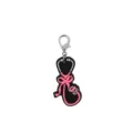 Black and pink PVC stethoscope shaped keychain with lobster clasp, nurse bag charm - 04