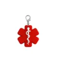 Red medical PVC keychain with lobster clasp, emergency medical symbol nurse pendant charm. - First Aid Box