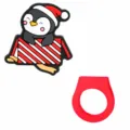 Noël pingouin PVC caoutchouc souple DIY bague enfants dessin animé rouge bague - Noir et Rouge (02)