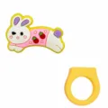 Niedlicher Cartoon Tier PVC Weichgummi Ring DIY Kinderspielzeug lustiger Fingerschmuck - Schwarz und Rot (02)
