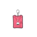 Pink nurse scrub uniform PVC soft rubber keychain with lobster clasp bag charm pendant - Style 08