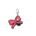 Cute pink bow stethoscope PVC nurse keychain, soft rubber bag charm with lobster clasp keyring. - Style 09