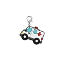Cute ambulance silicone keychain charm with metal lobster clasp, medical pendant. - 06